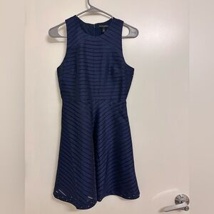 Banana Republic Striped Navy Midi Dress